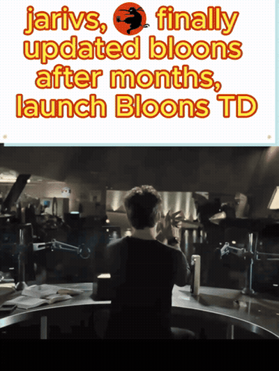Man In Kitchen With Jarvis Finally Updated Bloons Sign GIF