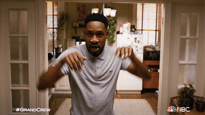 Man In Kitchen With NBC Logo GIF