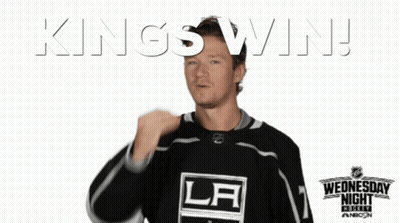 Man In LA Jersey Arms Up Wednesday Night Hockey Ad GIF