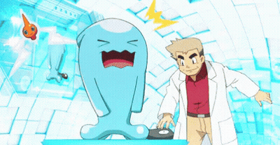 Man In Lab Coat Beside Cartoon Character GIF