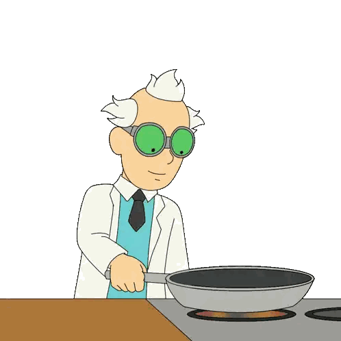 Man In Lab Coat Holding Frying Pan Sticker