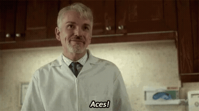 Man In Lab Coat Saying Aces GIF