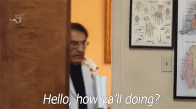 Man In Lab Coat Saying Hello How Y'all Doing GIF