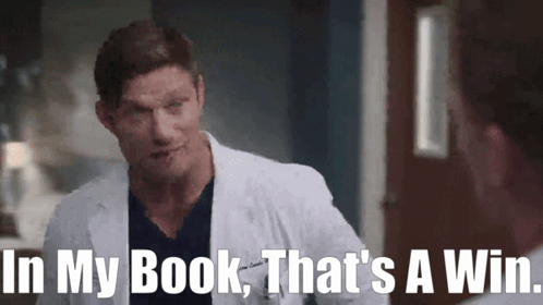 Man In Lab Coat Saying In My Book That's A Win GIF