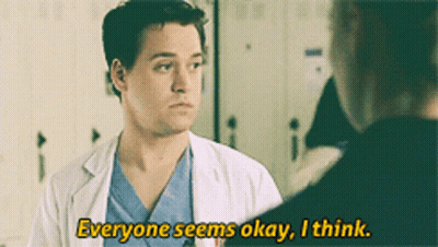 Man In Lab Coat Says Everyone Seems Okay I Think GIF