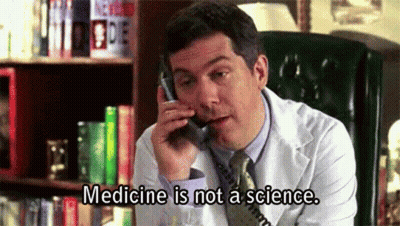Man In Lab Coat Says Medicine Is Not A Science GIF