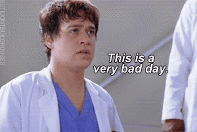 Man In Lab Coat Says This Is A Very Bad Day GIF