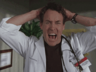 Man In Lab Coat Screaming GIF