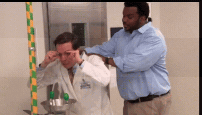 Man In Lab Coat With Johnson Name Tag GIF