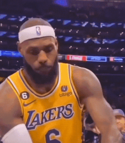 Man In Lakers Jersey And Headband GIF