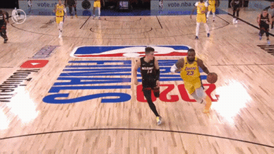 Man In Lakers Jersey Dribbling Ball GIF