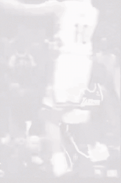 Man In Lakers Jersey In Front Of Crowd GIF