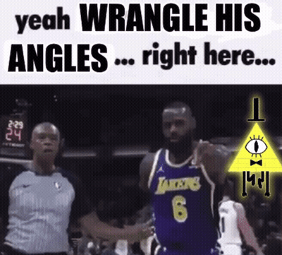 Man In Lakers Jersey Next To Referee GIF