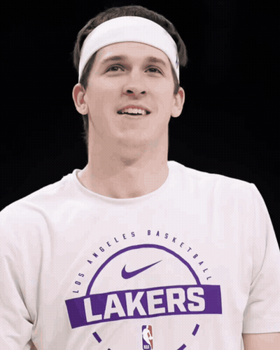 Man In Lakers T-Shirt Smiling GIF