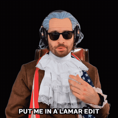 Man In Lamar Edit Costume With Headphones And Sunglasses GIF