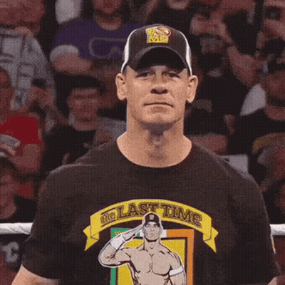 Man In Last Time Shirt Saluting Crowd GIF
