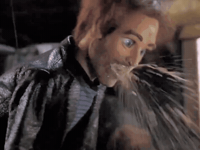 Man In Leather Jacket Drinking Water From Bottle GIF