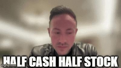 Man In Leather Jacket Half Cash Half Stock GIF