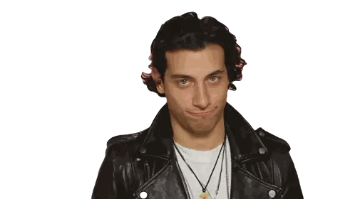 Man In Leather Jacket Holding Crying Emoji Sticker