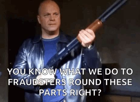 Man In Leather Jacket Holding Shotgun You Know What We Do GIF