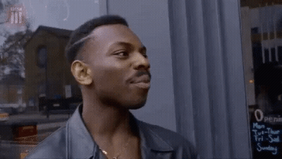 Man In Leather Jacket Making Funny Face GIF