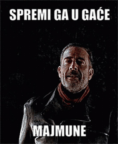Man In Leather Jacket Punched In Face Spremi Ga U Gace Majmune GIF