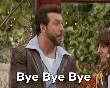 Man In Leather Jacket Saying Bye Bye Bye GIF