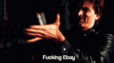 Man In Leather Jacket Saying Fucking EBay GIF