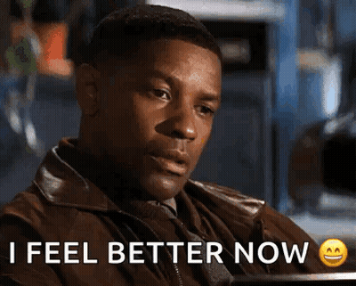 Man In Leather Jacket Saying I Feel Better Now GIF