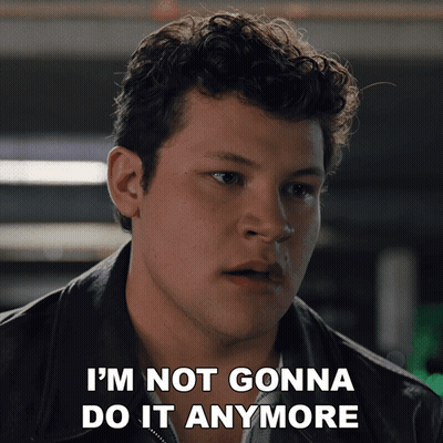 Man In Leather Jacket Saying I'm Not Gonna Do It Anymore GIF