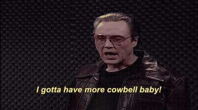 Man In Leather Jacket Says I Gotta Have More Cowbell Baby GIF