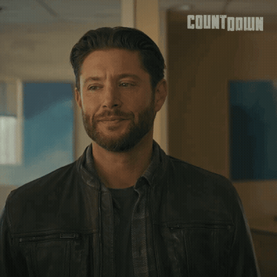 Man In Leather Jacket Says Noted Countdown Sign GIF