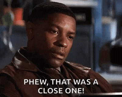 Man In Leather Jacket Says Phew That Was A Close One GIF
