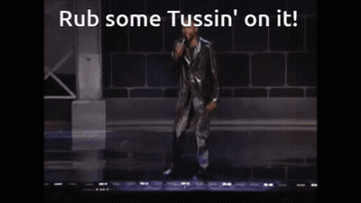 Man In Leather Jacket Singing Rub Some Tussin GIF