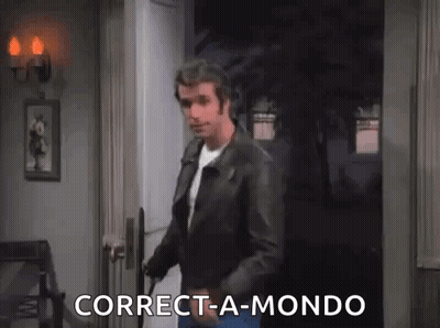 Man In Leather Jacket Standing In Doorway Correct-A-Mondo GIF