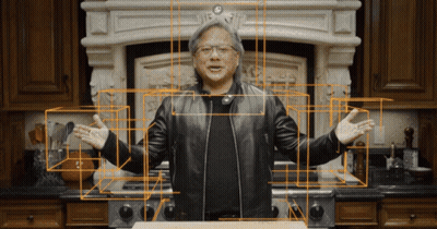 Man In Leather Jacket Standing In Front Of Fireplace GIF