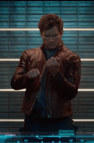 Man In Leather Jacket With 00 Display GIF