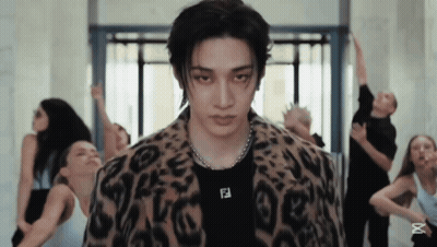 Man In Leopard Print Jacket With Fendi Necklace GIF