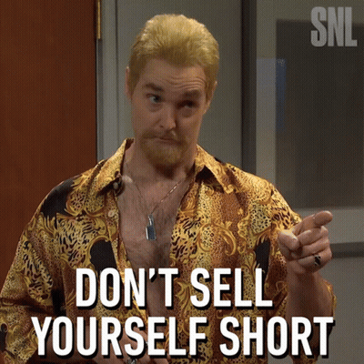 Man In Leopard Print Shirt Saying Don't Sell Yourself Short GIF