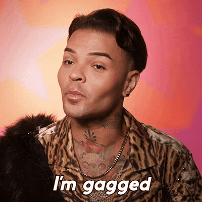 Man In Leopard Print Shirt Says I'm Gagged GIF