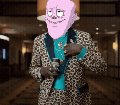 Man In Leopard Print Suit Holds Bud Light GIF