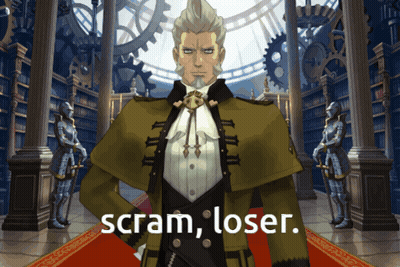 Man In Library Saying Scram Loser GIF