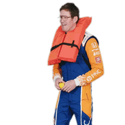 Man In Life Vest And Jumpsuit Sticker