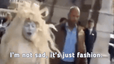 Man In Lion Costume Says I'm Not Sad It's Just Fashion GIF