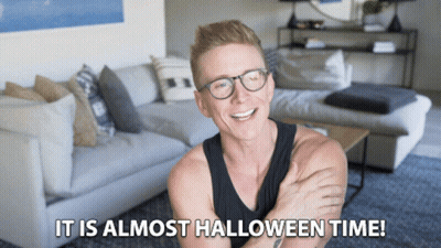 Man In Living Room It Is Almost Halloween Time GIF