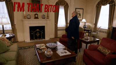 Man In Living Room Saying I'm That Bitch GIF