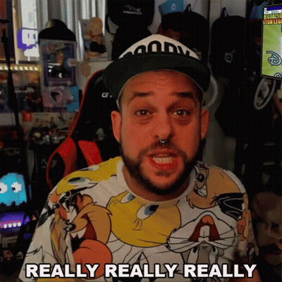 Man In Looney Tunes Hat And Really Really Really Shirt GIF