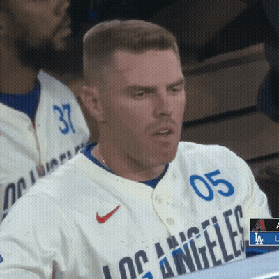 Man In Los Angeles Jersey Sitting GIF