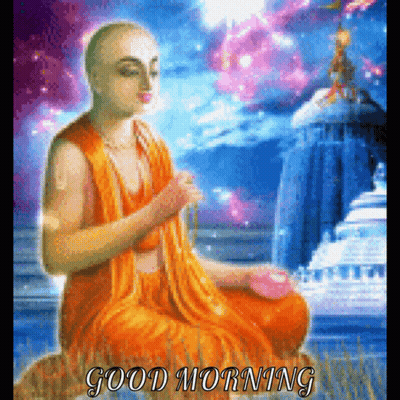 Man In Lotus Position Good Morning GIF
