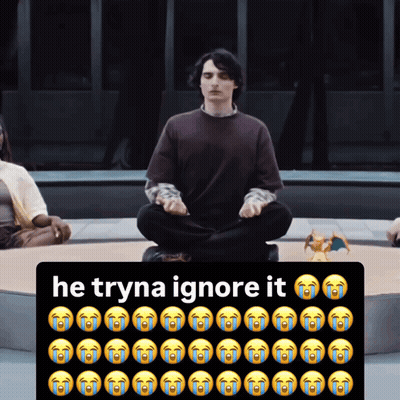 Man In Lotus Position Trying To Ignore It GIF